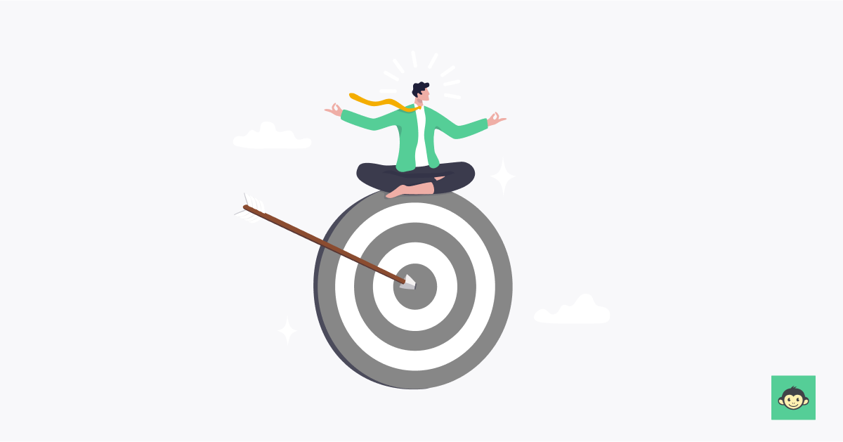 Employer is meditating on top of a target