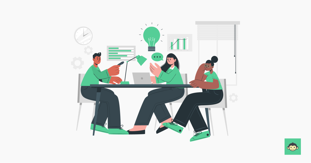 Employees in a meeting