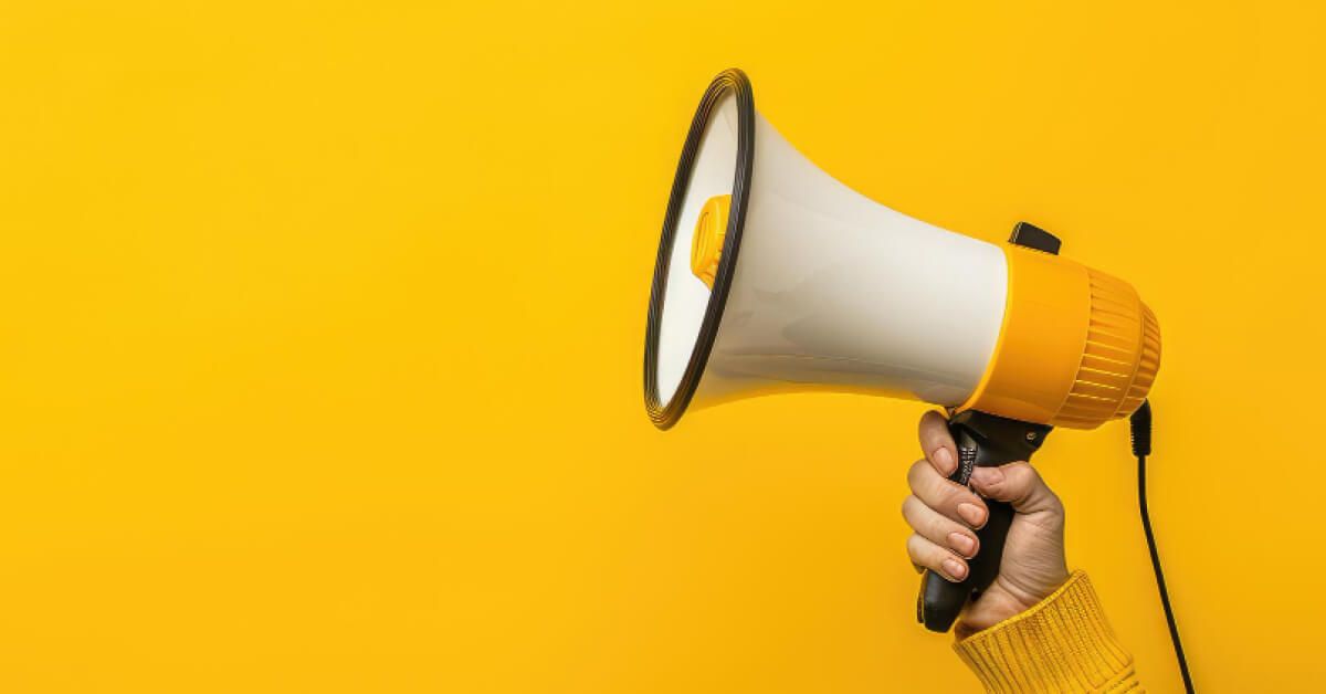 A person holding a megaphone