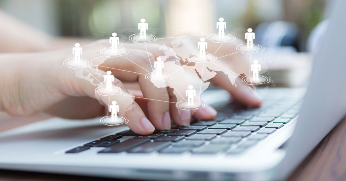A man networking